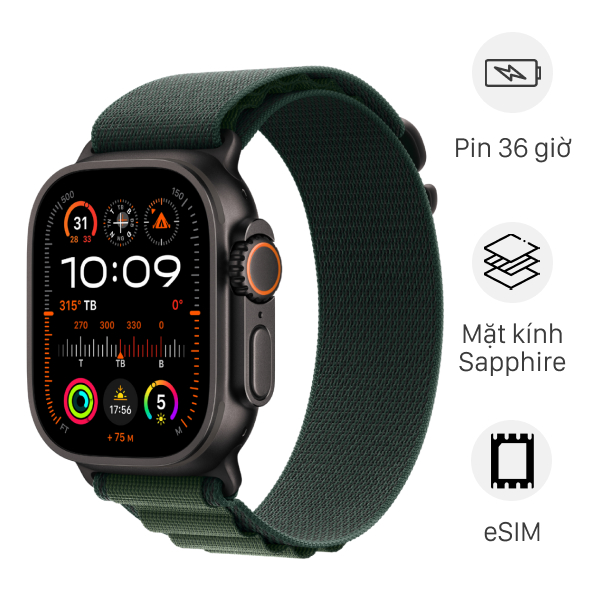 Apple Watch Ultra 2 GPS + Cellular 49mm viền Titanium